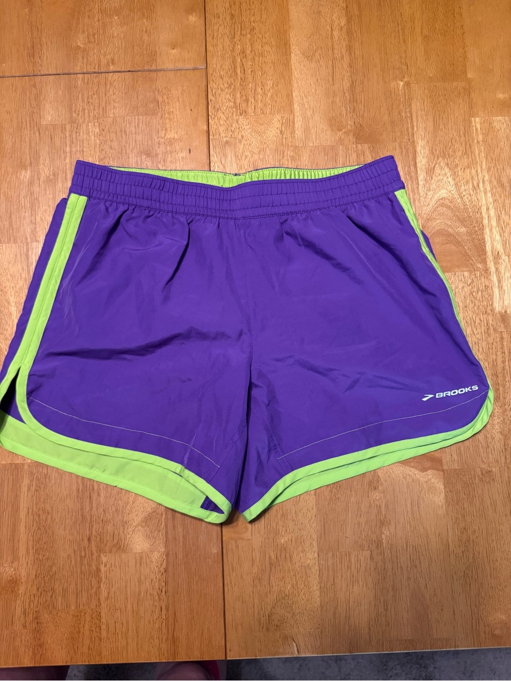 Brooks Women's Purple Running Shorts with Lime Trim